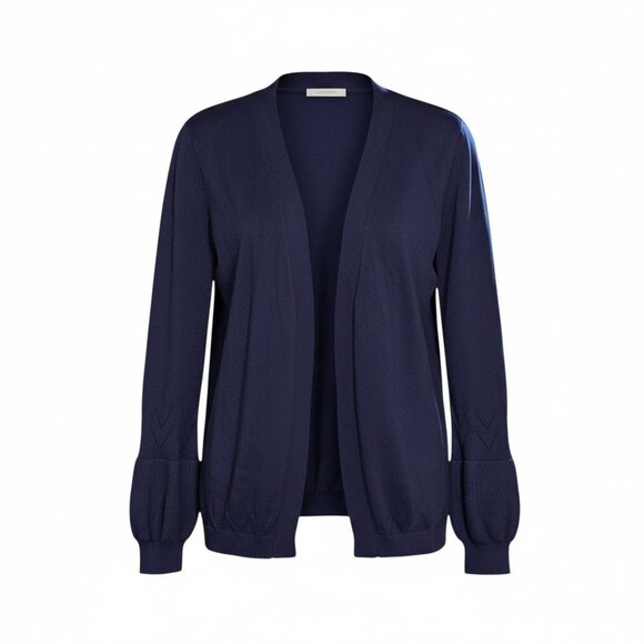 Neiman Marcus Women’s M Navy Blue Open Front Cardigan Sweater Rayon Blend - Picture 1 of 13